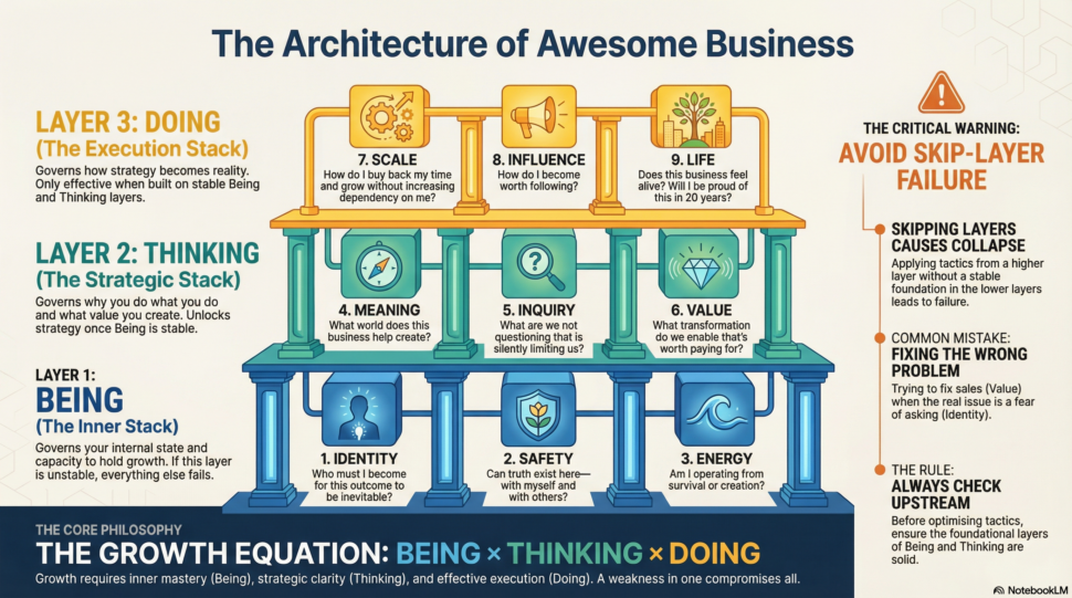 Absolutely Awesome Framework Pillars and Layers Infographic