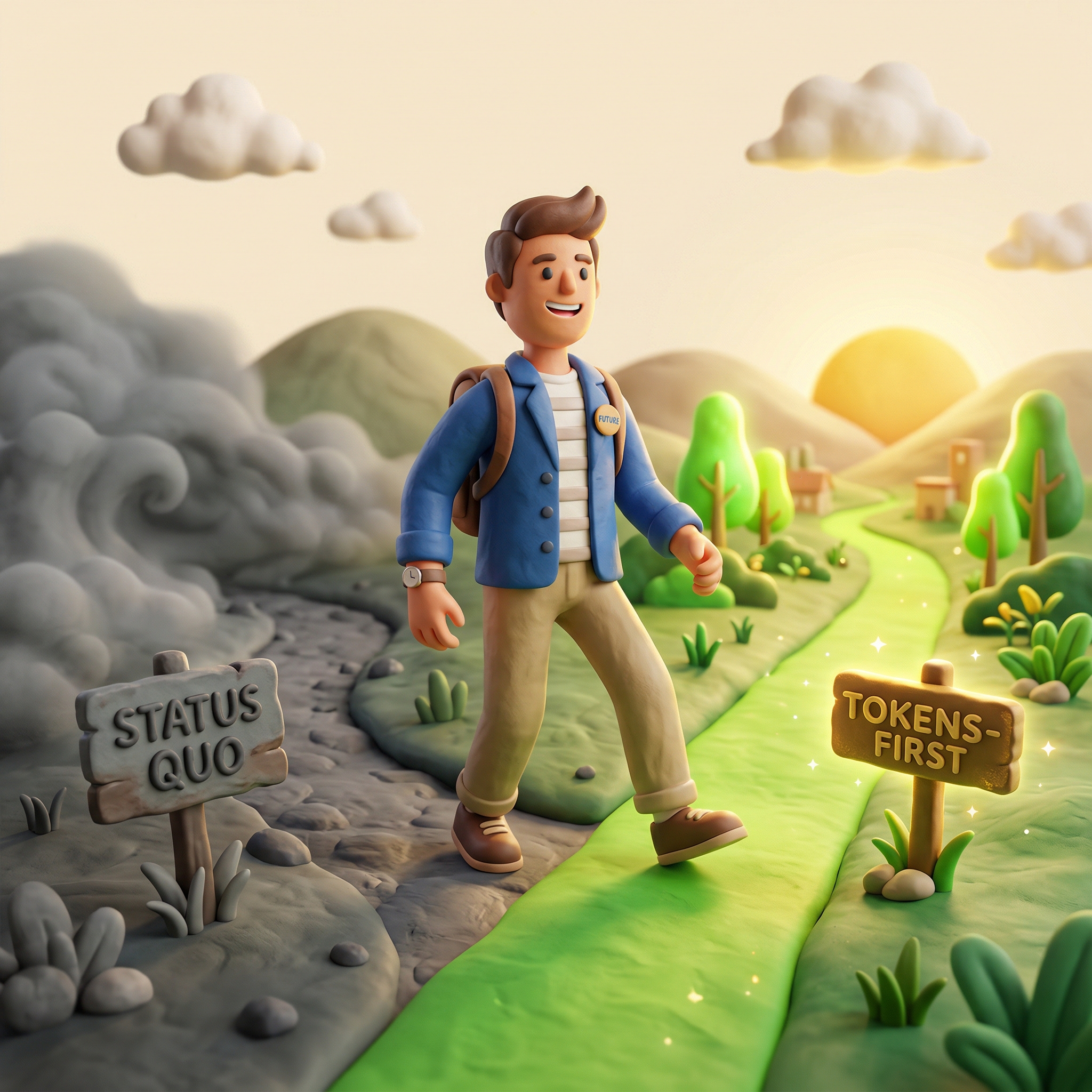 Entrepreneur choosing the tokens-first path — stepping away from the status quo towards AI-first business